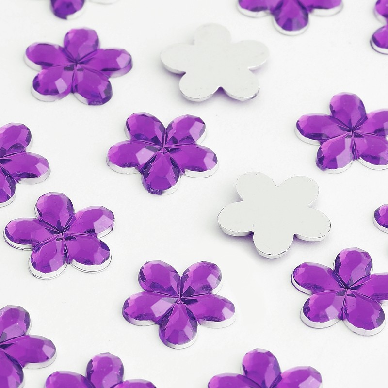 zamówienia hurtowe Dżety kwiatki 10 mm (fioletowy ciemny) - 1000 szt.