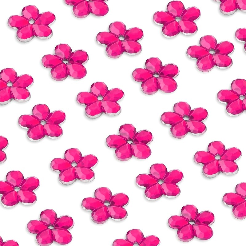 zamówienia hurtowe Cyrkonie kwiatki 8 mm (różowe) - 80 szt.