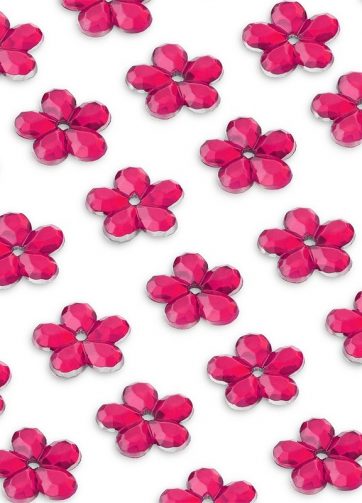 zamówienia hurtowe Cyrkonie kwiatki 8 mm (ciemno różowe) - 80 szt.
